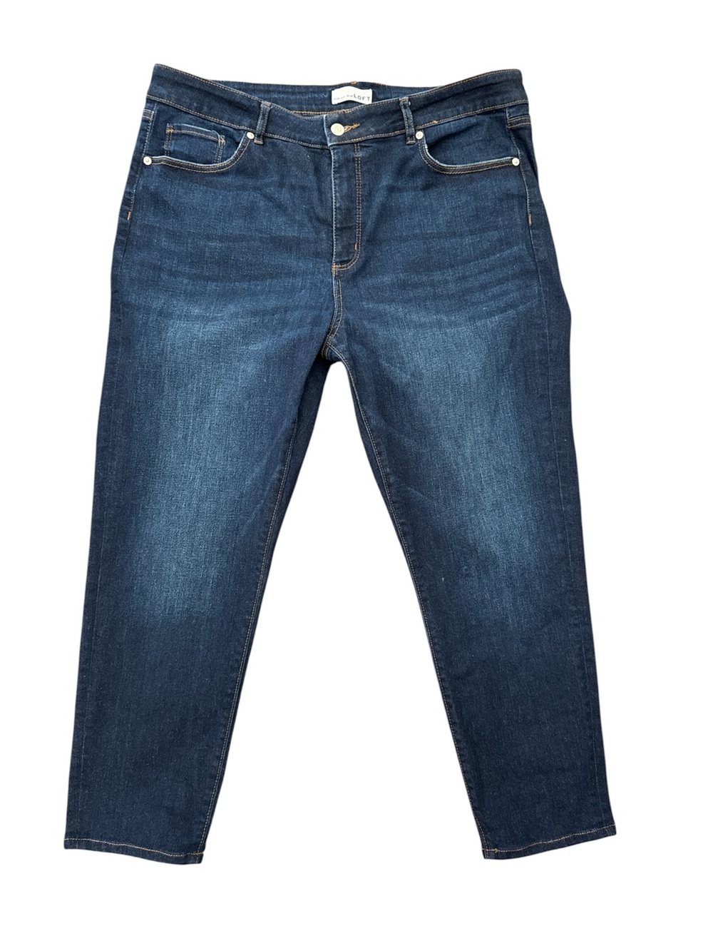 LOFT Blue Denim Jeans with Contrast Topstitching